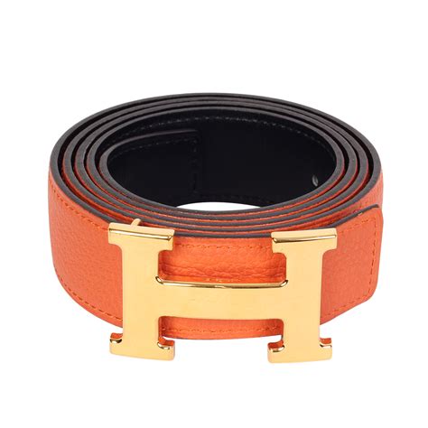 hermes belt orange gold